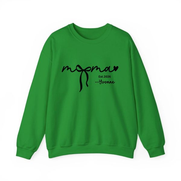 Custom Mama Sweatshirt with Kids Names - Personalized Mother’s Day Gift - 100% Cotton Crewneck S-5XL Green