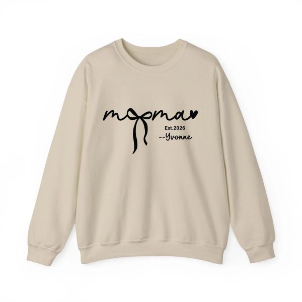 Custom Mama Sweatshirt with Kids Names - Personalized Mother’s Day Gift - 100% Cotton Crewneck S-5XL Sand
