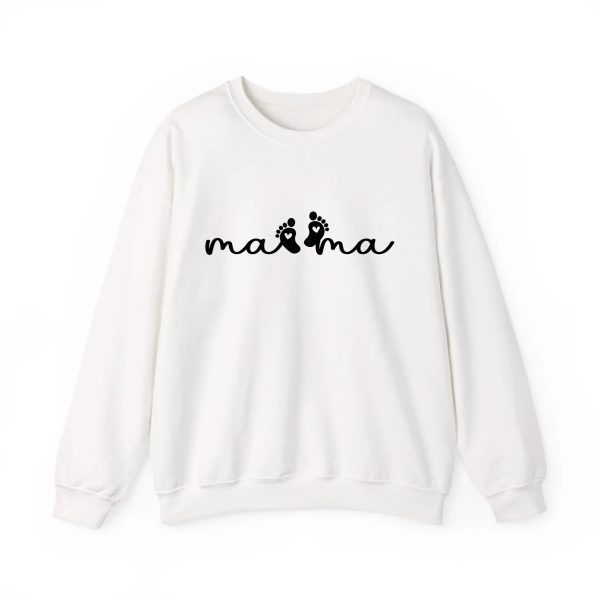 Personalized Mama Sweatshirt with Name - Custom Est. 2026 Mother's Day Gift - Heavyweight 100% Cotton S-5XL White