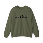Personalized Mama Sweatshirt with Name - Custom Est. 2026 Mother's Day Gift - Heavyweight Cotton S-5XL Military Green