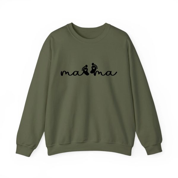 Personalized Mama Sweatshirt with Name - Custom Est. 2026 Mother's Day Gift - Heavyweight Cotton S-5XL Military Green