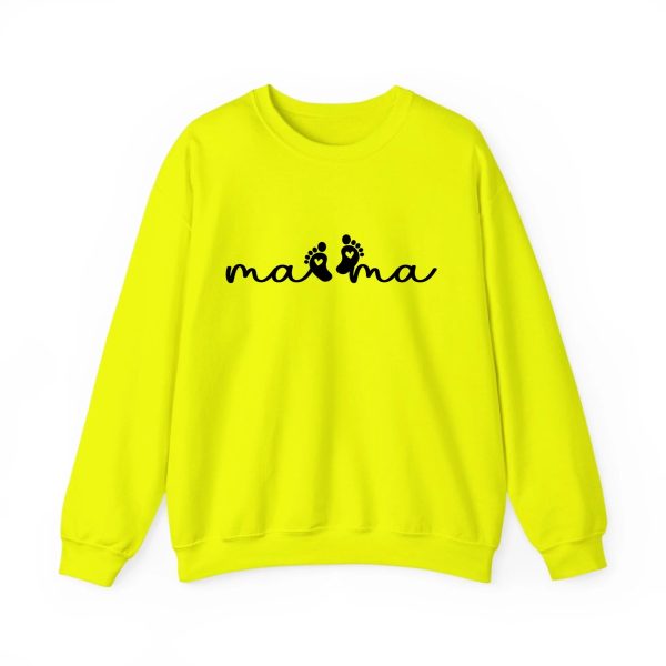 Personalized Mama Sweatshirt with Name - Custom Est. 2026 Mother's Day Gift - Heavyweight Cotton S-5XL Safety Green