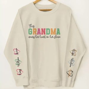 Personalized Mama & Grandma Sweatshirt with Kids Names on Sleeve - Personalized Mother's Day Gift - 100% Cotton S-5XL (1)