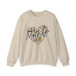 Personalized Mother Heart Graphic Sweatshirt - Custom Mother’s Day Gift for Mom & Grandma Sand