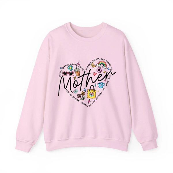 Personalized Mother Heart Graphic Sweatshirt - Custom Mother’s Day Gift for Mom & Grandma Light Pink