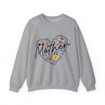 Personalized Mother Heart Graphic Sweatshirt - Custom Mother’s Day Gift for Mom & Grandma Sport Grey