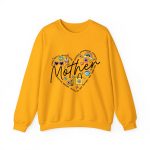 Personalized Mother Heart Graphic Sweatshirt - Custom Mother’s Day Gift for Mom & Grandma Gold
