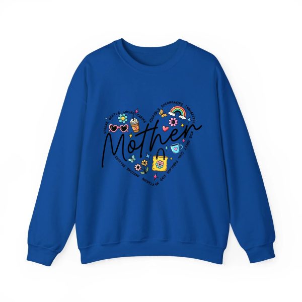 Personalized Mother Heart Graphic Sweatshirt - Custom Mother’s Day Gift for Mom & Grandma Royal