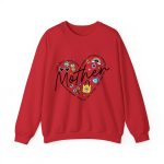 Personalized Mother Heart Graphic Sweatshirt - Custom Mother’s Day Gift for Mom & Grandma Red
