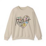 Personalized Mother Heart Graphic Sweatshirt - Custom Mother’s Day Gift for Mom & Grandma Sand
