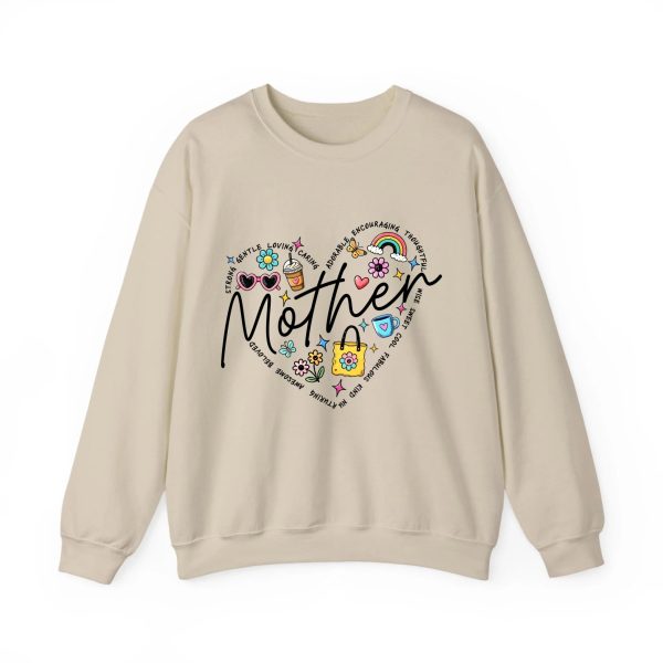 Personalized Mother Heart Graphic Sweatshirt - Custom Mother’s Day Gift for Mom & Grandma Sand