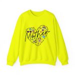 Personalized Mother Heart Graphic Sweatshirt - Custom Mother’s Day Gift for Mom & Grandma Safety Green
