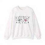 Personalized Mama Crewneck Sweatshirt - Custom Name Hearts Design Up to 9 Names White