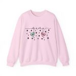 Personalized Mama Crewneck Sweatshirt - Custom Name Hearts Design Up to 9 Names Light Pink