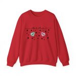 Personalized Mama Crewneck Sweatshirt - Custom Name Hearts Design Up to 9 Names Red