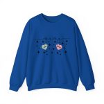 Personalized Mama Crewneck Sweatshirt - Custom Name Hearts Design Up to 9 Names Royal