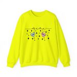 Personalized Mama Crewneck Sweatshirt - Custom Name Hearts Design Up to 9 Names Safety Green