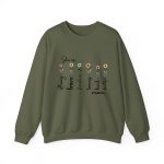 Custom Mom Gift - Personalized She is Strong Brave Fearless Floral Sweatshirt - Eco-Friendly US Cotton Military Green