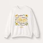 Personalized Botanical Coquette Graphic Sweatshirt - Custom Name Sweatshirt Cotton Mom Gift  White (3)