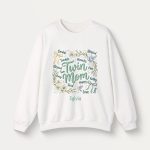 Personalized Botanical Coquette Graphic Sweatshirt - Custom Name Sweatshirt Cotton Mom Gift  White (2)