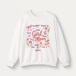 Personalized Botanical Coquette Graphic Sweatshirt - Custom Name Sweatshirt Cotton Mom Gift  White (1)