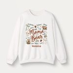 Personalized Botanical Coquette Graphic Sweatshirt - Custom Name Sweatshirt Cotton Mom Gift  White (9)