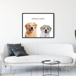 Custom Two-Pet Portrait Wall Art With Names - Image 2