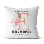 Floral Alphabet Throw Pillow