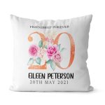 Floral Number Throw Pillow