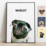 Custom Pet Portrait Wall Art With Names