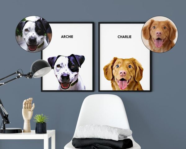 Custom Pet Portrait Wall Art With Names - Image 3