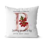 Rose Gold Cherry Alphabet Throw Pillow