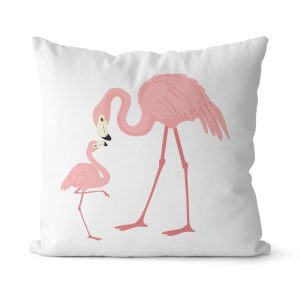Pink Family Flamingo Throw Pillow