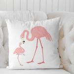 Pink Family Flamingo Throw Pillow -2